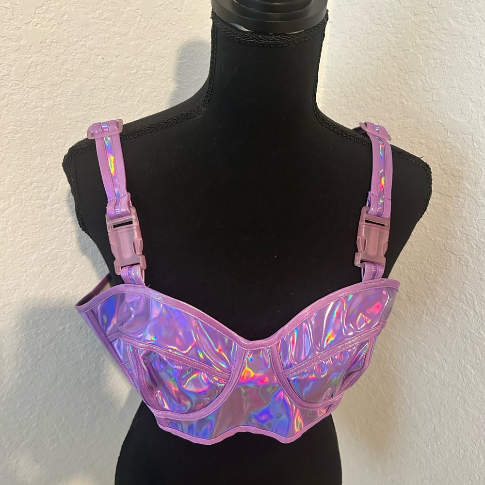 Holographic Purple Women's Bra Top
